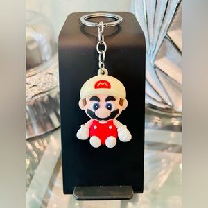 Classic 3D Silicon Boss Super Mario Keychain Red
